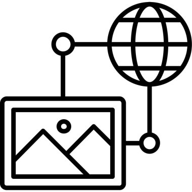 Dijital pazarlama. Web simgesi tasarımı illüstrasyonu