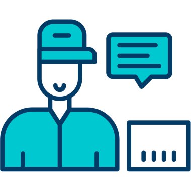 Müşteri hizmeti simgesi, vektör illüstrasyonu