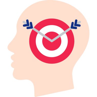 Saat ikonlu insan beyni. vektör illüstrasyonu