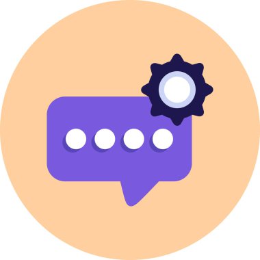 Sohbet mesajı. Web simgesi basit illüstrasyon