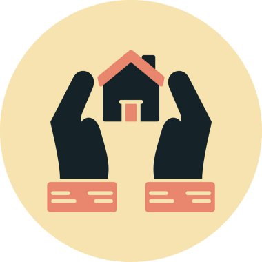 ev vektörü düz renk simgesi