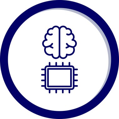 Beyin. Web simgesi basit illüstrasyon