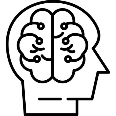 beyin ikonu vektör illüstrasyonu