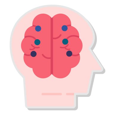 beyin ikonu vektör illüstrasyonu