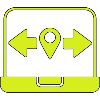 harita simgesinin vektör illüstrasyonu