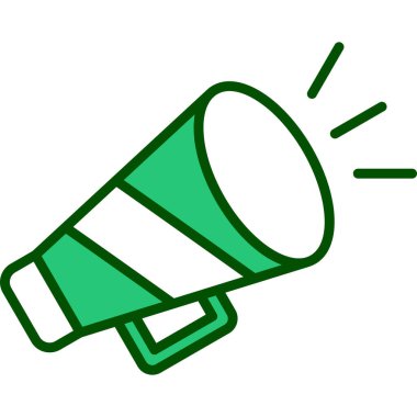 yeşil hoparlör, karalama simgesi, vektör illüstrasyonu