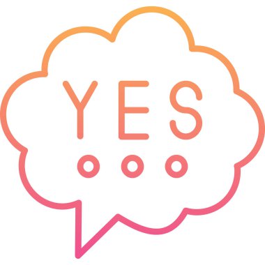 evet web yapıştırması basit simgesi