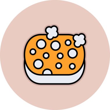 Beyaz arkaplanda şirin bir pasta karikatürü