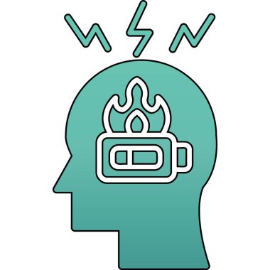 Bir insan kafası ve bir ateş ampulünün vektör çizimi