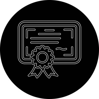 Sertifika ikonu vektör illüstrasyonu