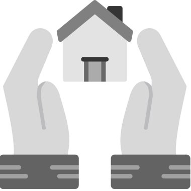 Ev vektörü illüstrasyonunu tutan eller