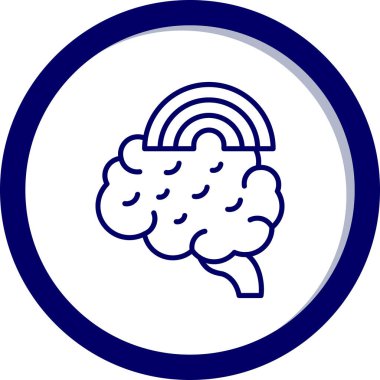 Beyin. Web simgesi vektör illüstrasyonu