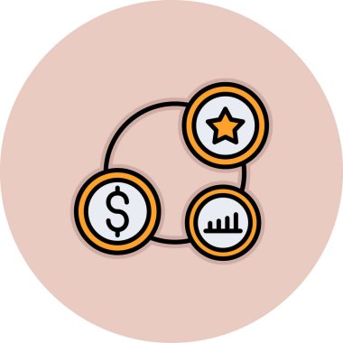 Dolar. Web simgesi basit illüstrasyon