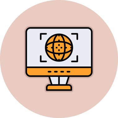 bilgisayar ekran simge vektör çizim