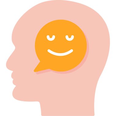 Konuşma balonu vektör çizimi ile mutlu insan yüzü