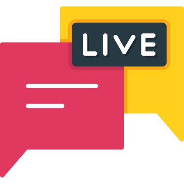 canlı sohbet düz simgesi