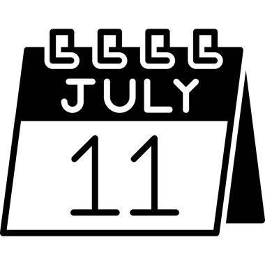 Takvim Temmuz Glyph simgesi