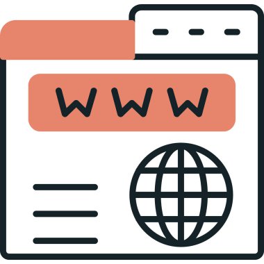 Tarayıcı tarayıcı tarayıcı internet simgesi düz biçimli