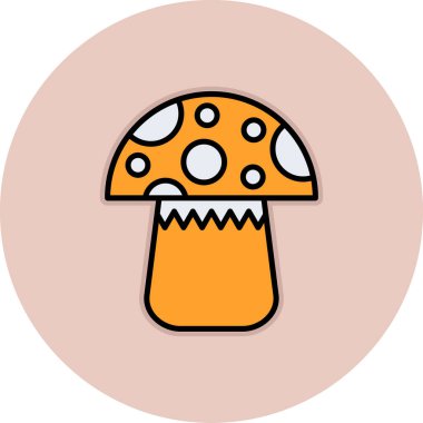 Mantar. Web simgesi basit illüstrasyon