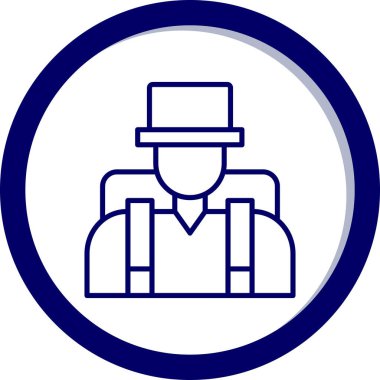 Beyefendi şapkalı yuvarlak vektör simgesi