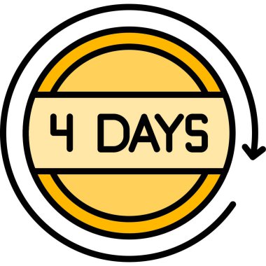 dört günlük vektör simgesi