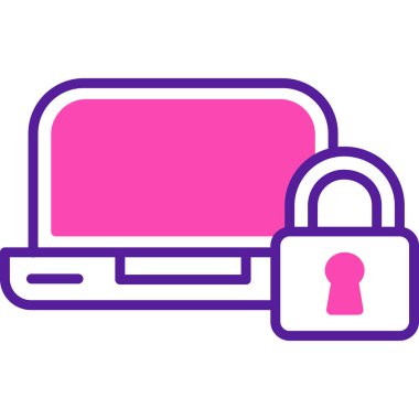 bilgisayar kilidi web simgesi, basit vektör illüstrasyonu