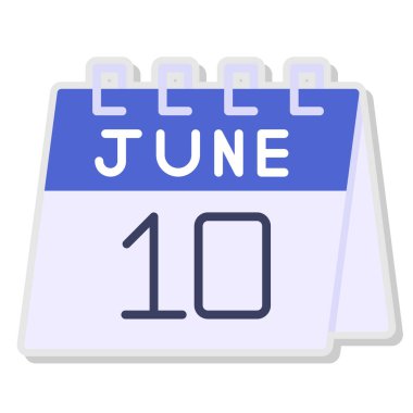 Günlük takvim simgesine sahip 10 Haziran takvimi