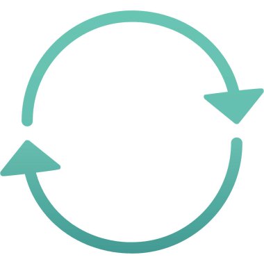 Okun vektör simgesini tazele. biçim düz çizgi sembolü, yumuşak mavi renk, beyaz renk arkaplan