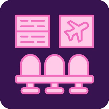 Uçuş bileti simgesi, ana hatlı vektör çizimi