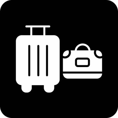 Şeffaf bir arkaplanda bagaj vektör çizimi. Birinci kalite semboller. Konsept ve grafik tasarımı için simgeler.