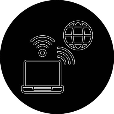 Şeylerin internet simgesi. beyazın siyah izole edilmiş çizimi