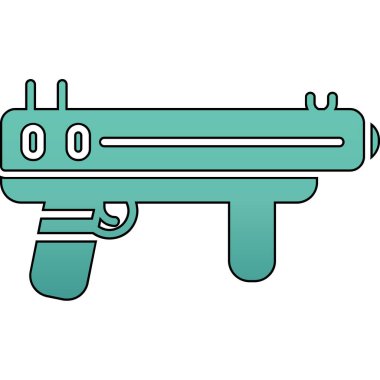 Askeri silah ikonu. ana hatlı askeri silah vektör rengi düz izole