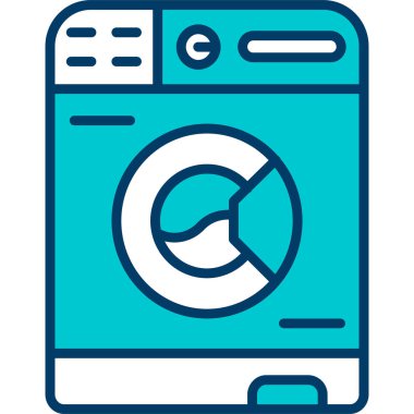 çamaşır makinesi ikon vektör çizimi
