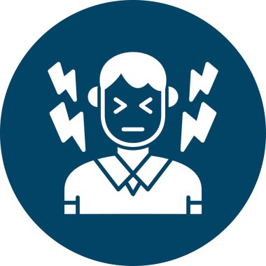 Başı ağrıyan çocuk. düz vektör çizimi, beyaz üzerinde izole.