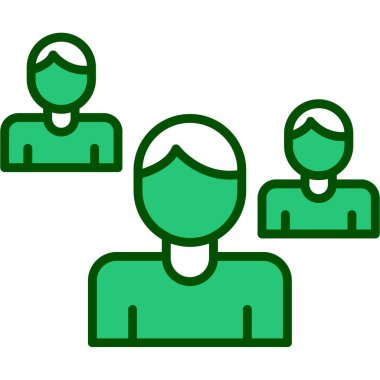 insan ikon vektör ana hatları çizimi grubu