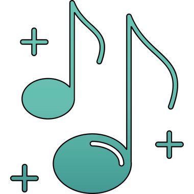 Müzik notası simgesinin vektör illüstrasyonu