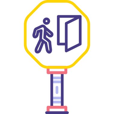 Yaya trafiği trafik işareti simgesi - taslak biçimi