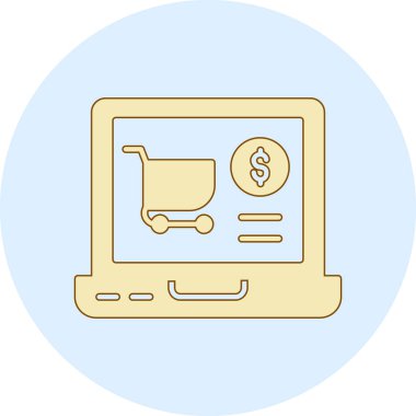 İnternetten alışveriş. Basit resimleme