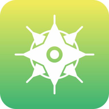 pusula yeşil vektörü web tasarımı için beyaz arkaplan üzerinde izole