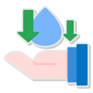Su. Web simgesi basit illüstrasyon