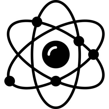 Ana hatlar biçiminde atom molekülü bilim simgesi