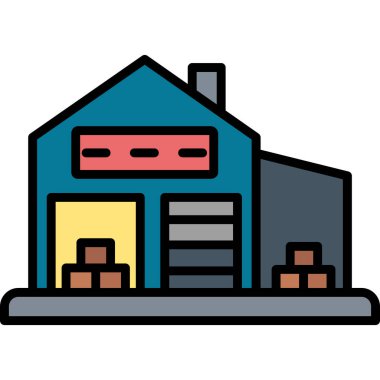 Bina. Web simgesi basit illüstrasyon