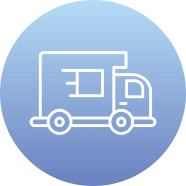 Teslimat kamyonu simgesinin vektör çizimi, nakliye konsepti