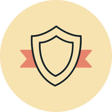 Bir kalkan simgesinin vektör illüstrasyonu