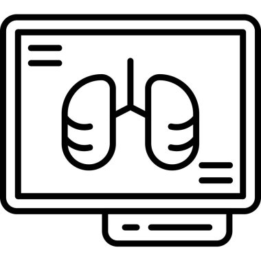 Akciğer ikonu dış hat vektörü. Tıbbi akciğer. sağlık hizmetleri