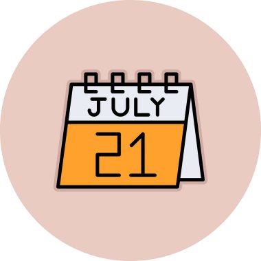 2 Temmuz 22 ay takvim, takvim illüstrasyon simgesi