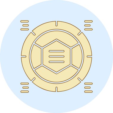 Bir Çin fenerinin ay ışığında Çin ikonunun vektör çizimi