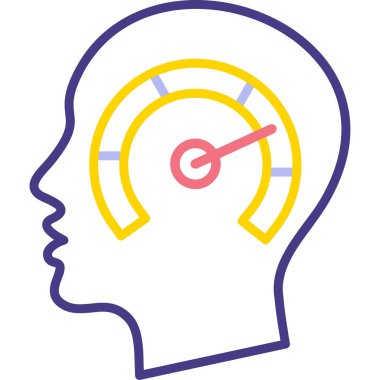 Beyin vektör simgesi olan bir kafa. satır biçimi