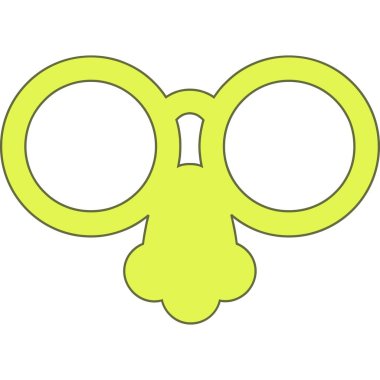 büyük yuvarlak bir zincir vektörünün yeşil ve sarı çizgi film simgesi