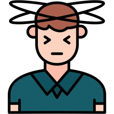 Kanatları ve saç stili tasarımı olan bir adam.